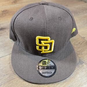 New Era 9FIFTY San Diego Padres Snapback Hat Brown MLB Baseball Cap Mens